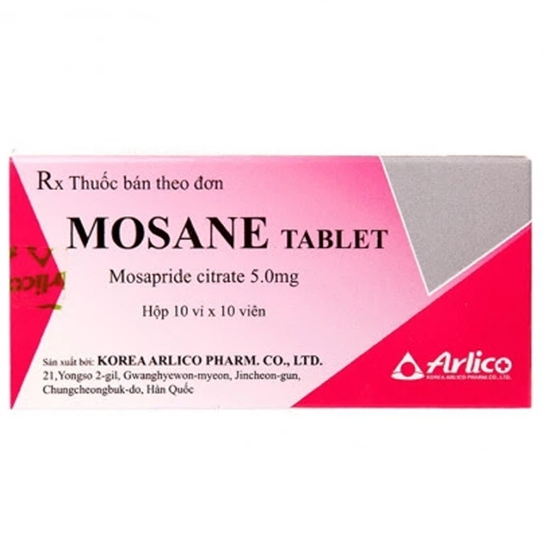 Điều trị bệnh trào ngược dạ dày - thực quản, ợ nóng Mosane Tablet 5mg Arlico hộp 10 vỉ x 10 viên