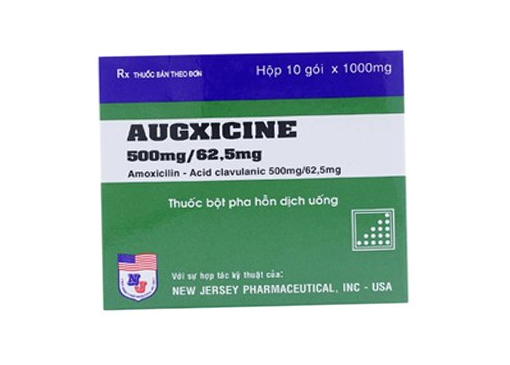 Thuốc kháng sinh Augxicine 500mg/62.5mg hộp 10 gói x 1g-2