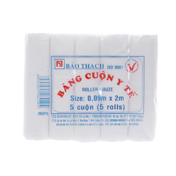 Gạc cuộn Bảo Thạch gói 5 cuộn - 0.09 x 2m 