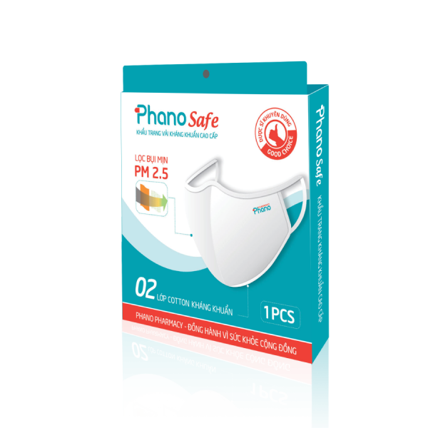 Khẩu trang vải kháng khuẩn Phano Safe hộp 1 cái