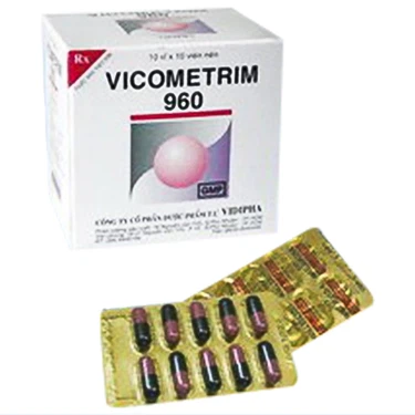 Thuốc điều trị nhiễm khuẩn hô hấp Vicometrim 960 hộp 10 vỉ x 10 viên