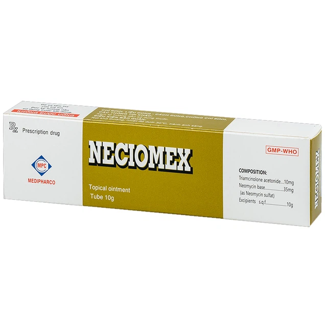 Điều trị các bệnh chàm, viêm da Neciomex Medipharco hộp 1 tuýp 10g
