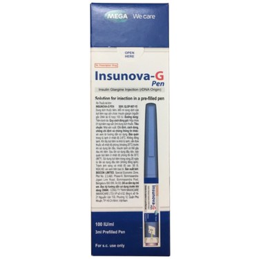 Điều trị đái tháo đường Insunova-G Pen 100IU/ml MEGA We care hộp 1 bút x 3ml