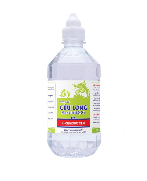 Nước muối Cửu Long Natri clorid 0.9% chai 500ml