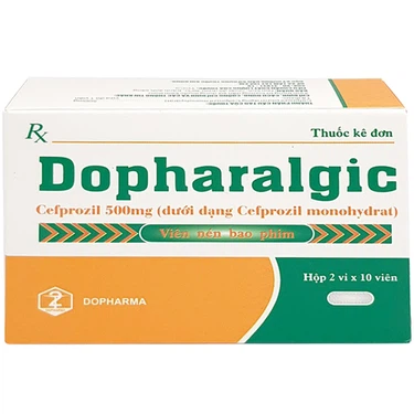 Thuốc điều trị các nhiễm khuẩn ở mức độ nhẹ và vừa Dopharalgic 500mg Dopharma hộp 2 vỉ x 10 viên