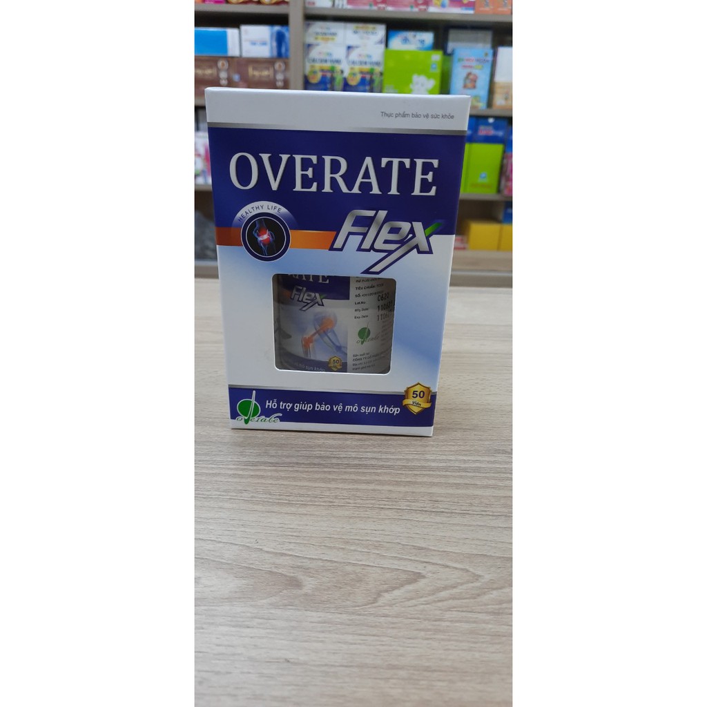 Hỗ trợ bảo vệ sụn khớp, hỗ trợ giảm thoái hóa khớp Overate Flex hộp 1 chai 50 viên