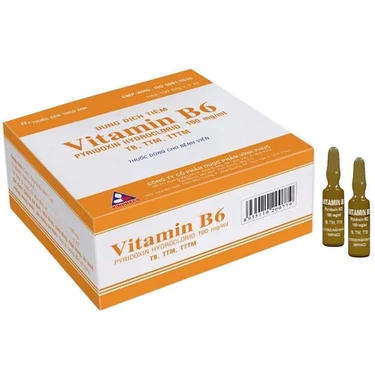 Thuốc điều trị thiếu vitamin B6, nhiễm độc thai nghén, bệnh Parkinson Vitamin B6 100Mg/Ml hộp 100 ống x 1ml