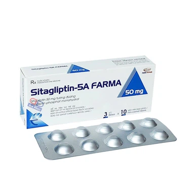 Hỗ trợ điều trị đái tháo đường tuýp 2 Sitagliptin-5A FARMA 50mg Eloge hộp 3 vỉ x 10 viên