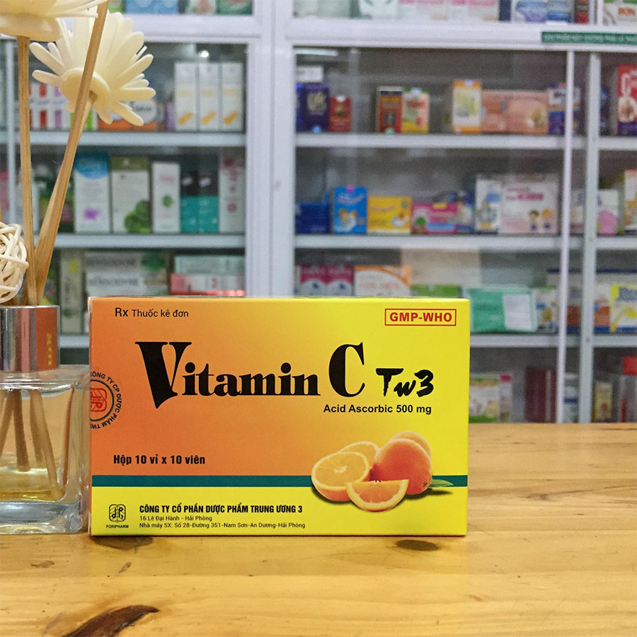 Thuốc bổ sung vitamin C Vitamin C 500mg TW3 hộp 100 viên