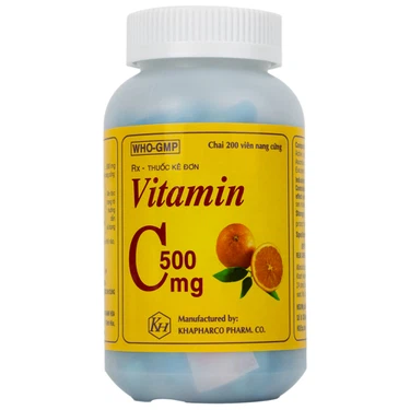 Thuốc dự phòng và điều trị bệnh Scorbut Vitamin C 500mg Khapharco hộp 1 lọ x 200 viên