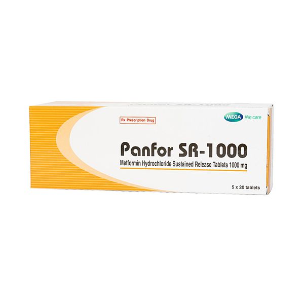 Thuốc trị tiểu đường PANFOR SR 1000 hộp 100 viên