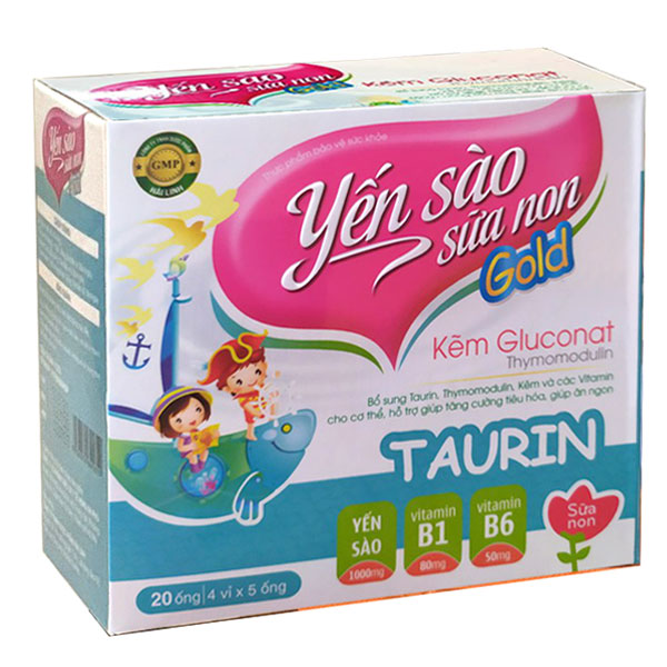Giúp bé ăn ngon, ngủ tốt, tăng cân Yến Sào Sữa Non Gold hộp 4 vỉ x 5 ống