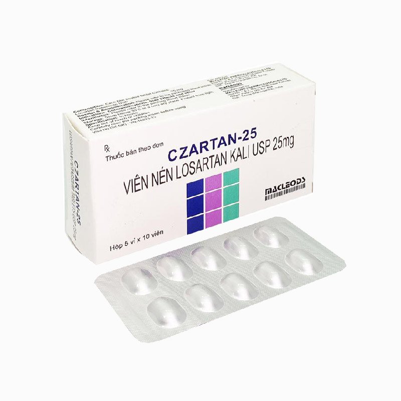 Thuốc điều trị tăng huyết áp CZARTAN-25 hộp 5 vỉ x 10 viên