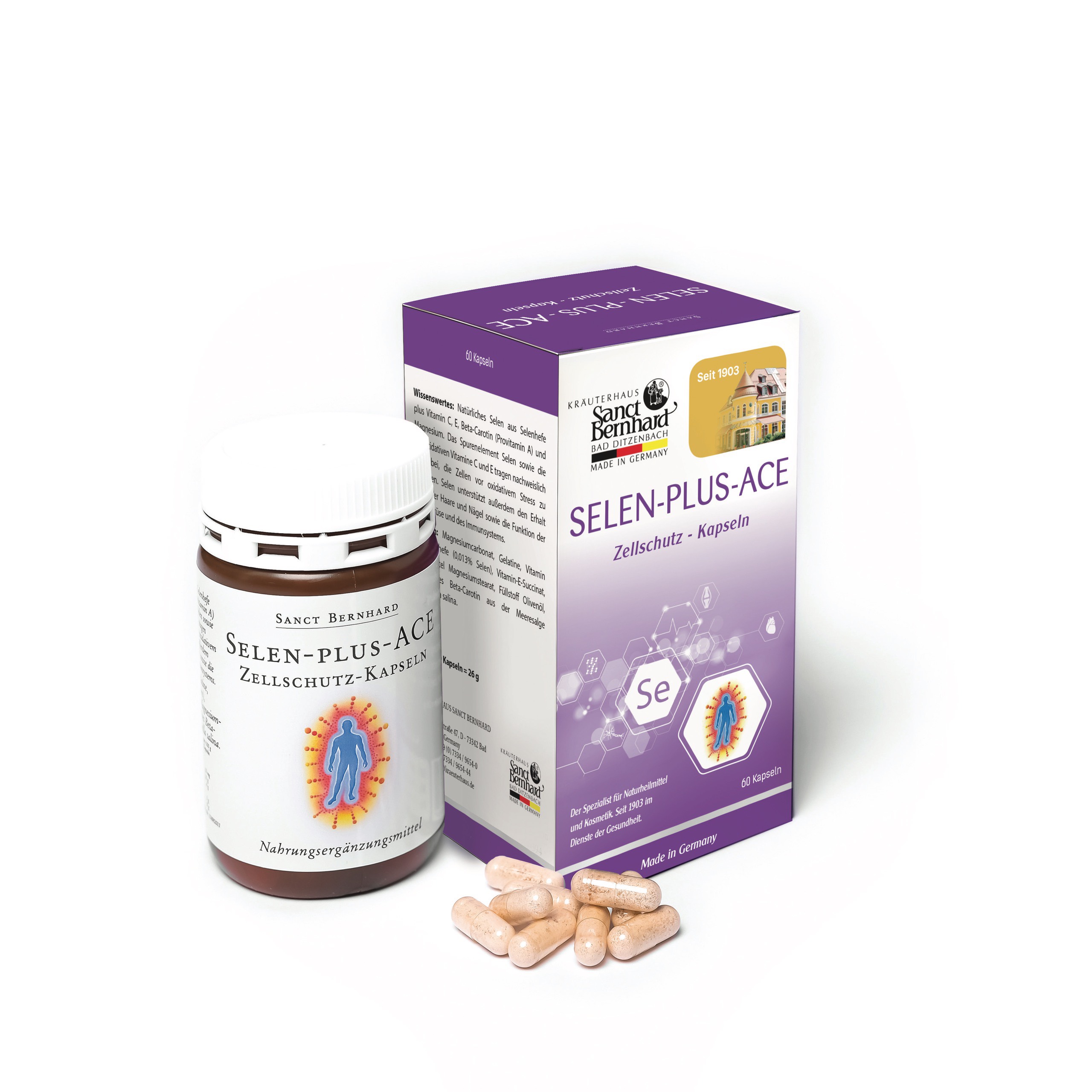 Viên uống chống lão hoá SELE - PLUS - ACE Kapseln hộp 1 lọ 60 viên nang cứng