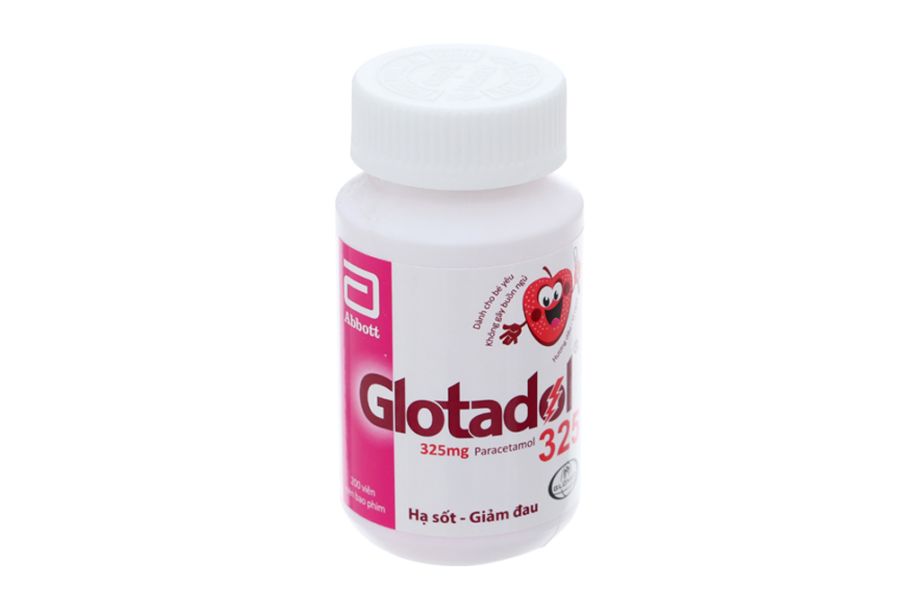 Thuốc giảm đau, hạ sốt Glotadol 325mg lọ 200 viên