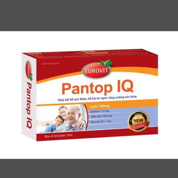 Giúp bồi bổ sức khỏe, hỗ trợ ăn ngon, tăng cường sức khỏe Eurovit Pantop IQ hộp 20 ống x 10ml