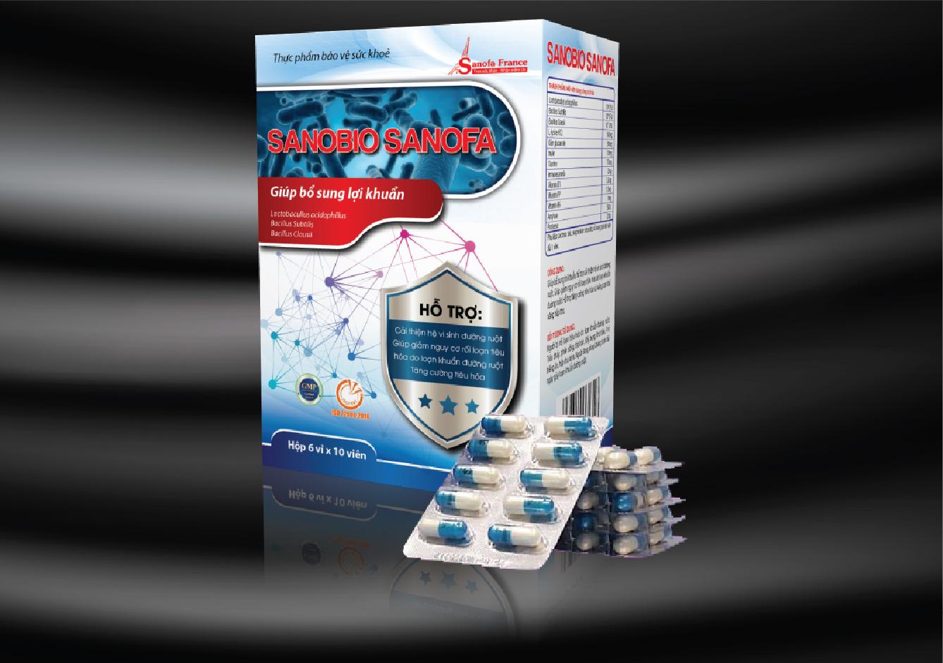 Viên uống bổ sung vi khuẩn có ích Sanobio Sanofa hộp 60 viên