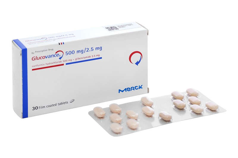 Thuốc trị đái tháo đường Glucovance 500mg/2.5mg hộp 30 viên