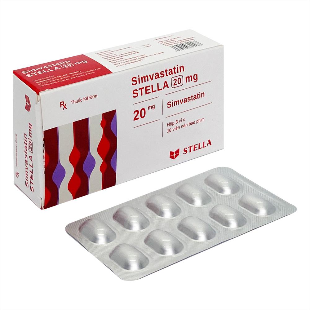Simvastatin STELLA 20mg hộp 30 viên