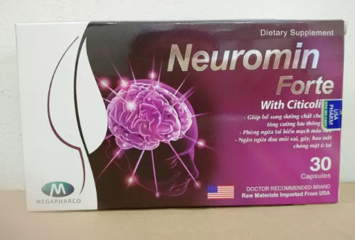Viên uống hoạt huyết dưỡng não Neuromin Forte With Citicolin Megapharco hộp 30 viên nang