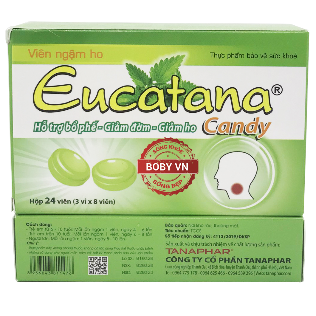 Viên ngậm ho Eucatana Candy hộp 24 viên