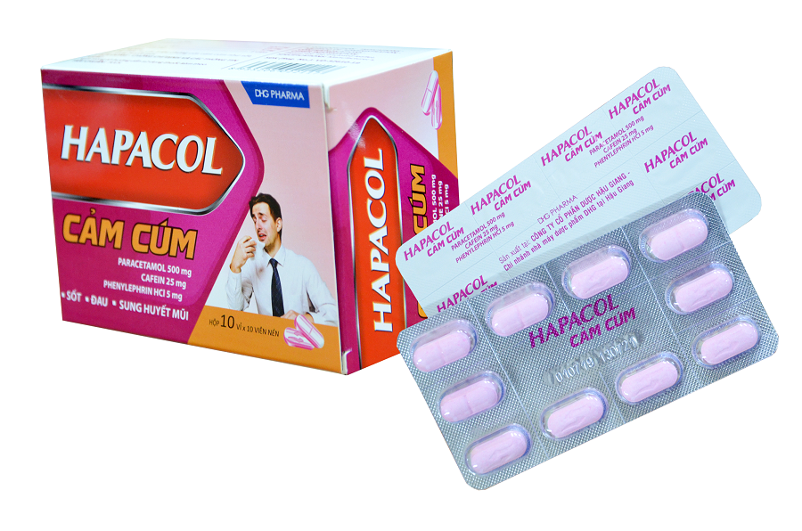 Thuốc giảm đau, hạ sốt Hapacol Cảm Cúm hộp 10 vỉ x 10 viên
