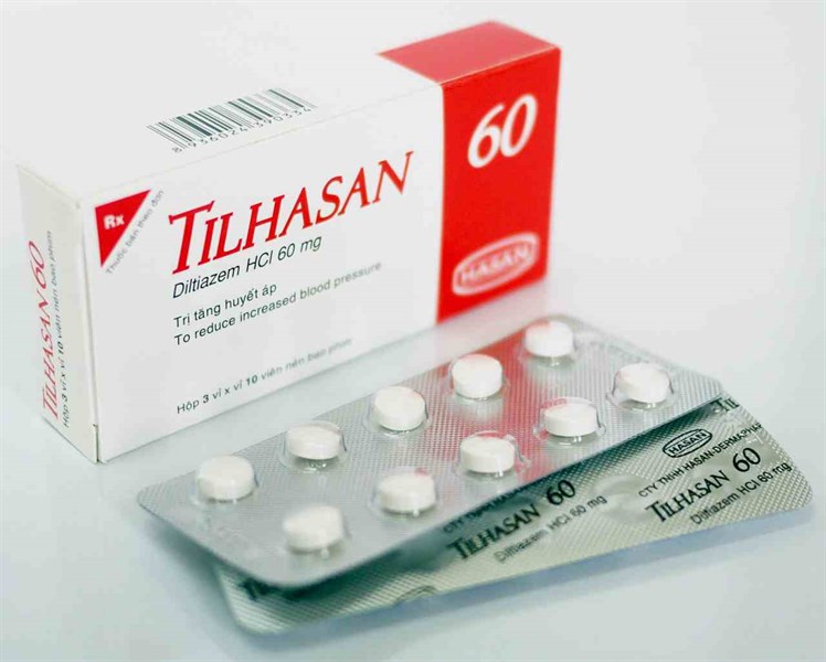 Thuốc điều trị đau thắt ngực Tilhasan 60  hộp 30 viên