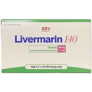 Điều trị rối loạn chức năng gan Livermarin 140mg Brv hộp 3 vỉ x 10 viên