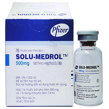 Bột pha tiêm Solu-Medrol 500mg Pfizer hộp 1 lọ bột x 1 lọ dung môi