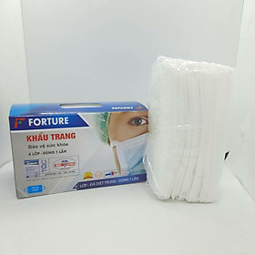 Khẩu trang bảo vệ sức khỏe FORTURE 4 lớp (màu trắng) hộp 50 cái