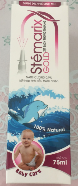 Dung dịch vệ sinh mũi trẻ em Stemarix Gold Baby Care hộp 1 chai 75ml