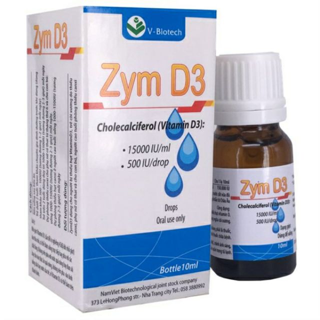 Bổ sung vitamin Zym D3 hộp chai 10ml