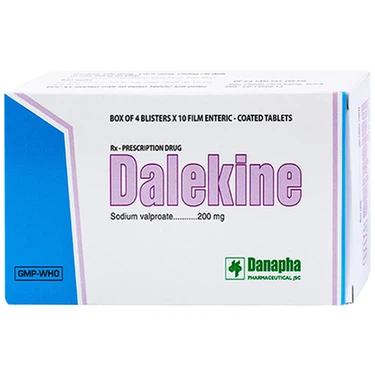 Thuốc điều trị động kinh Dalekine 200mg Danapha hộp 4 vỉ x 10 viên