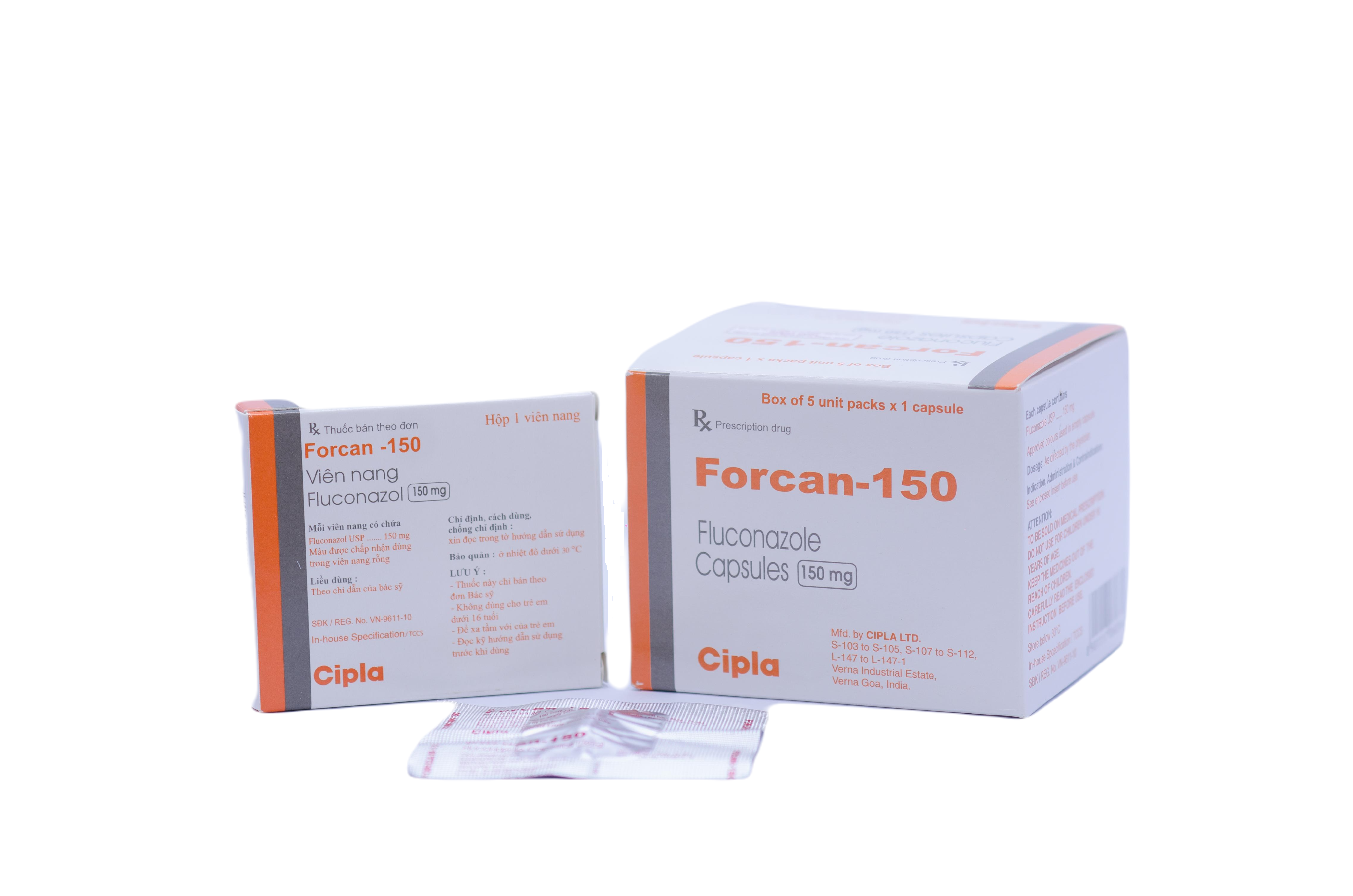 Thuốc kháng nấm Forcan 150mg  hộp 5 viên