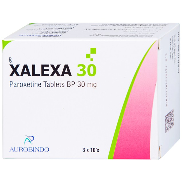 Điều trị các cơn trầm cảm lớn Xalexa 30 Aurobindo hộp 3 vỉ x 10 viên