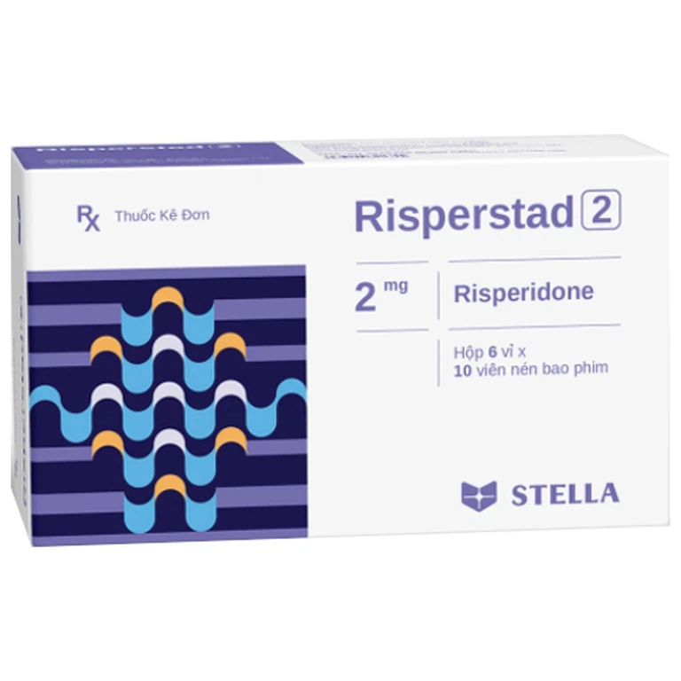 Điều trị bệnh loạn tâm thần cấp và mạn tính Risperstad 2 Stella hộp 6 vỉ x 10 viên