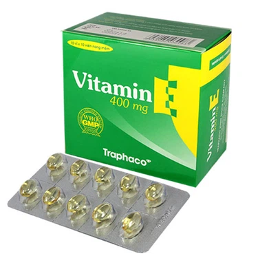Thuốc làm chậm quá trình lão hóa, bổ sung vitamin cho cơ thể Vitamin E 400 hộp 10 vỉ x 10 viên