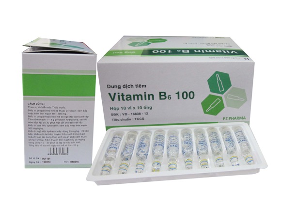 Dung dịch tiêm Vitamin B6 100 (DP 3/2) hộp 10 vỉ x 10 ống x 2ml