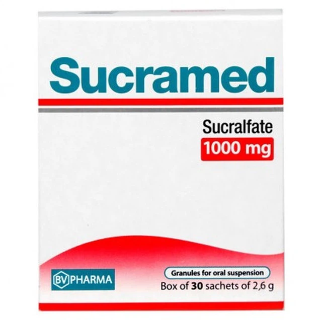 Điều trị loét dạ dày, tá tràng Sucramed BV Pharma hộp 30 gói