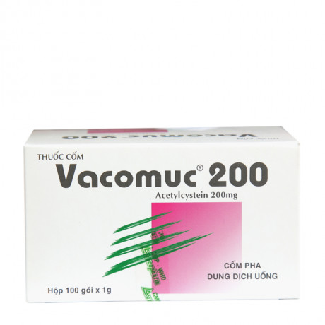 Thuốc cốm điều trị ho, long đờm Vacomuc - 200mg hộp 100 gói