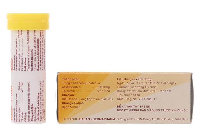 Viên sủi bổ sung Vitamin C Hasan-C 1000 tuýp 10 viên-2