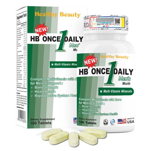 Viên uống bổ sung vitamin cho nam giới Healthy Beauty HB ONCE DAILY Men's Multi hộp 1 lọ 100 viên