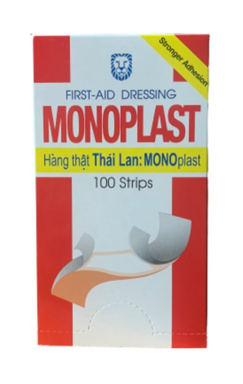 Băng cá nhân Thái Lan MONOPLAST hộp 100 miếng 19mm x 60mm