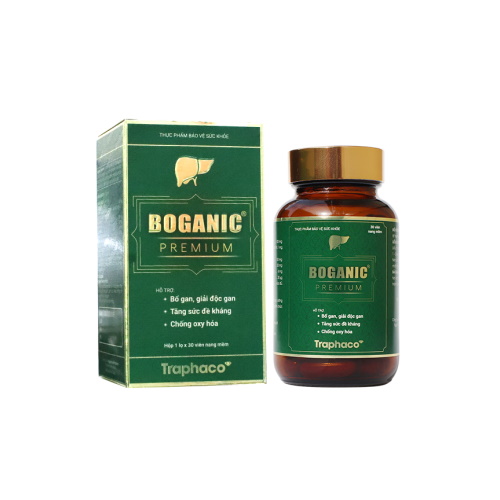 Hỗ trợ bổ gan, giải độc gan, tăng sức đề kháng, chống oxy hóa Boganic Premium hộp 1 lọ 30 viên