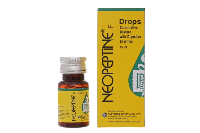 Siro hỗ trợ trị đầy hơi, nôn trớ cho bé Neopeptin F Liquid hộp 1 chai 60 ml