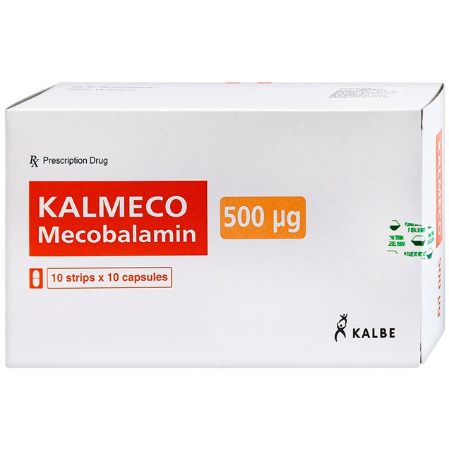 Điều trị các bệnh thần kinh ngoại biên do thiếu hụt vitamin B12 Kalmeco 500µg Kalbe hộp 10 vỉ x 10 viên