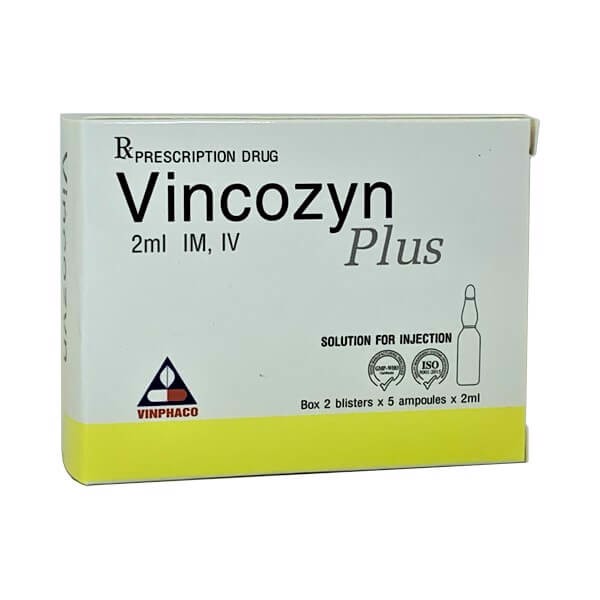 Thuốc tiêm bổ sung vitamin nhóm B Vincozyn Plus hộp 2 vỉ x 5 ống