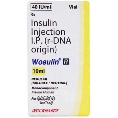 Thuốc điều trị đái tháo đường tuýp 1, tuýp 2 Wosulin-R 40Iu/ml hộp 1 lọ 10ml