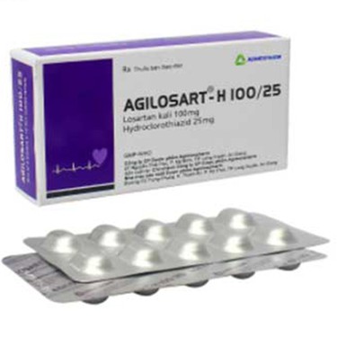 Thuốc trị tăng huyết áp Agilosart-H 100/25 Agimexpharm hộp 3 vỉ x 10 viên