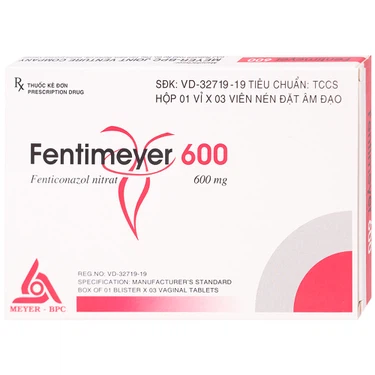 Viên đặt âm đạo Fentimeyer 600 Meyer-BPC hộp 1 vỉ x 3 viên